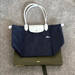 Elegant Navy and White Tote Bag